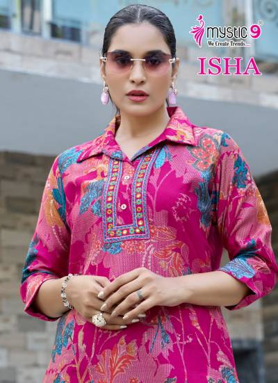 ISHA VOL 1 BY MYSTIC 9 DESIGNER KURTIS WHOLESALER IN INDIA